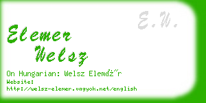 elemer welsz business card